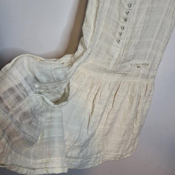 Anthropologie Cream Pleated Sundress - Picture 5 of 9